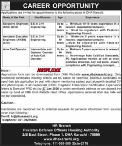 DHA Karachi Jobs 2026 official Advertisement