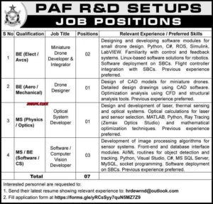 PAF R&D Jobs 2026 official Advertisement