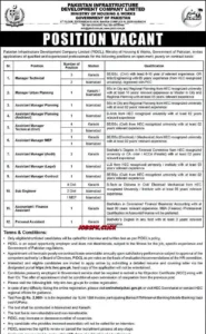 PAKISTAN INFRASTRUCTURE DEVELOPMENT COMPANY LIMITED MINISTRY OF HOUSING & WORKS GOVERNMENT OF PAKISTAN Official Advertisement