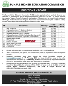 PHEC Jobs 2026 Official Advertisement