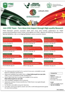 PIDE CPEC Jobs 2026 Official Advertisement 