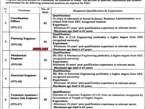 Punjab Municipal Development Fund Company (PMDFC) Jobs 2026 Official Advertisement