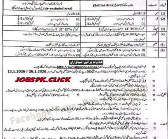 Punjab Police Constable Jobs 2026 Official Advertisement