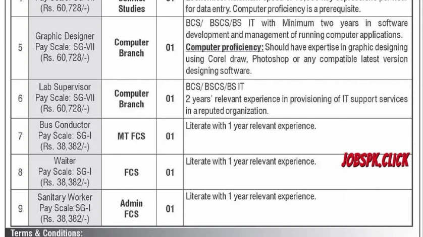 National Defence University (NDU) Jobs 2026 Official Advertisement