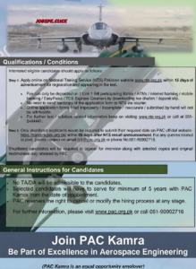 Pakistan Aeronautical Complex Kamra (PAC) Jobs 2026 Via NTS Official Advertisement